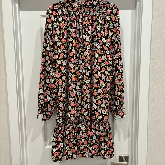 Kate Spade Road Trip Floral Shift Dress NWOT Chic Feminine Smocked Ruffle Dress - Picture 3 of 10